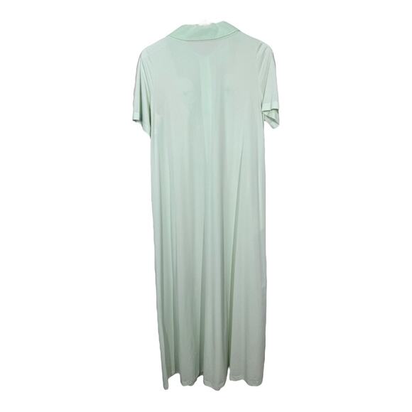 Vintage Shadowline Mint Green Nightgown Small Nylon Lace Floral Robe Sleepwear - Picture 3 of 6